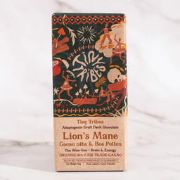 Adaptogenic Dark Chocolate w/ Lion's Mane, Cacao Nibs & Bee Pollen - Tiny Tribes
